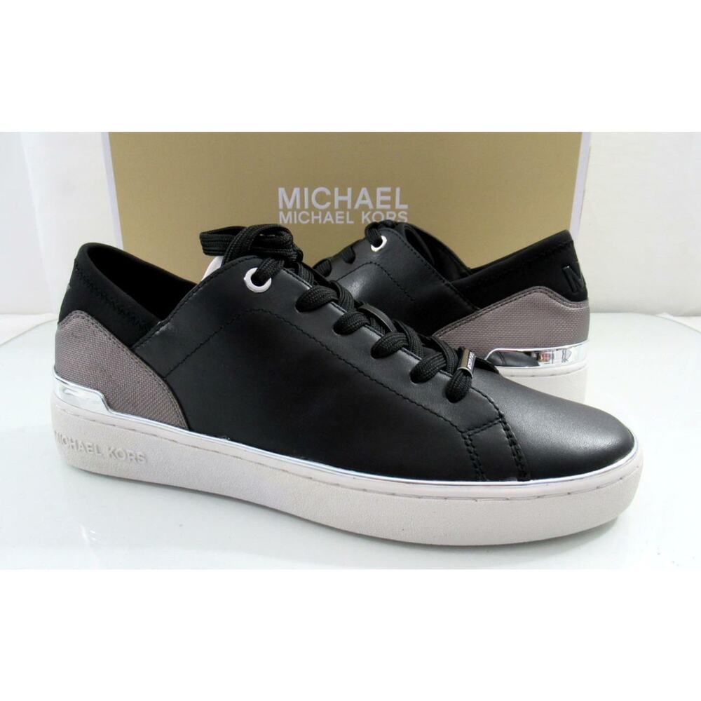 Women's Shoes Michael Kors Scout Lace Up Sneaker MK Logo Scuba Black Size 7 - Picture 4 of 9